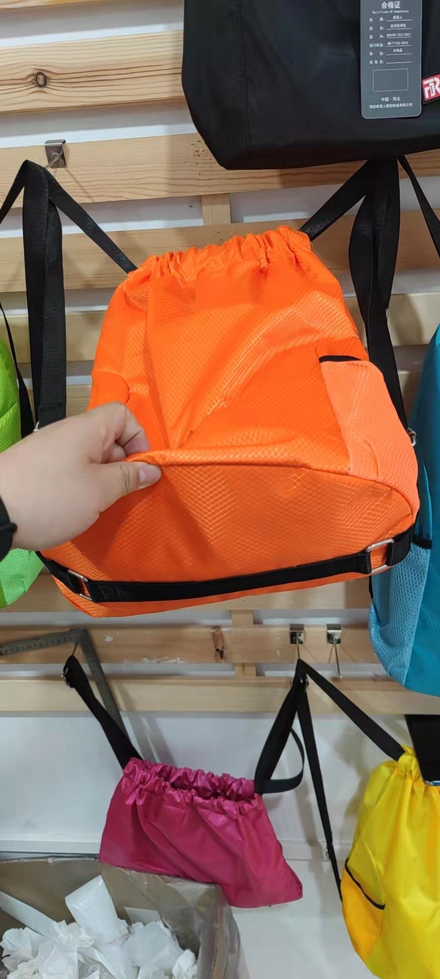 定LOGO束口袋双肩包男女2022新款背包大容量抽绳健身运动篮球包详情1