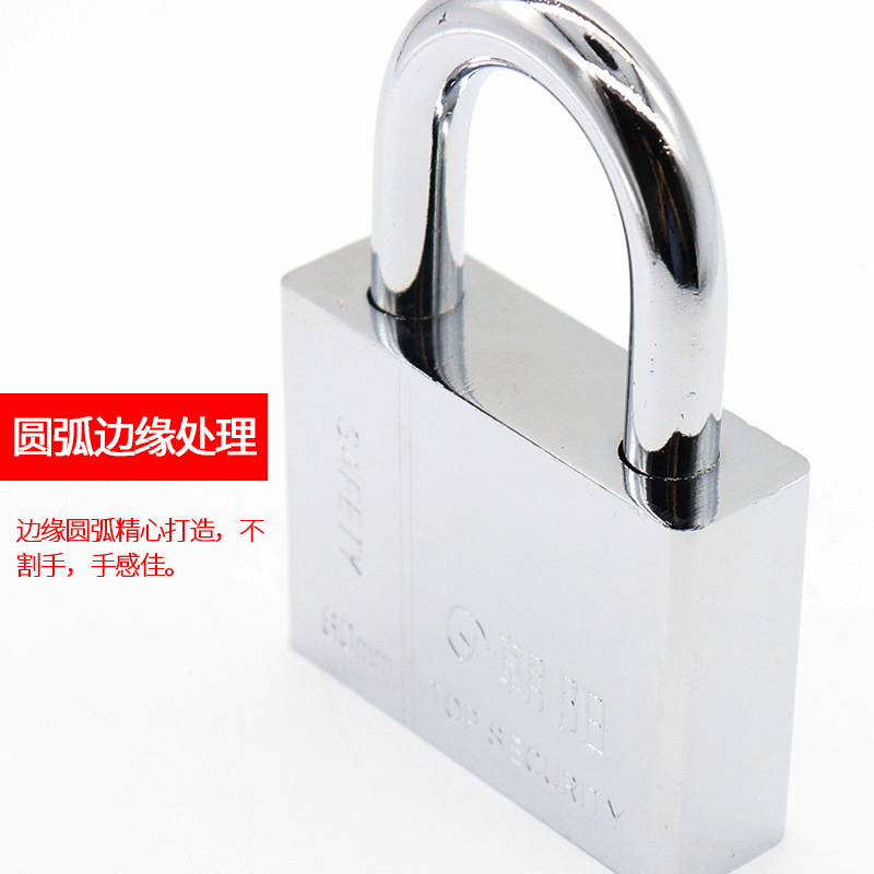 Imitation stainless steel through-opening padlock, waterproof white steel outdoor door, square blade bathroom small lock head pic 4