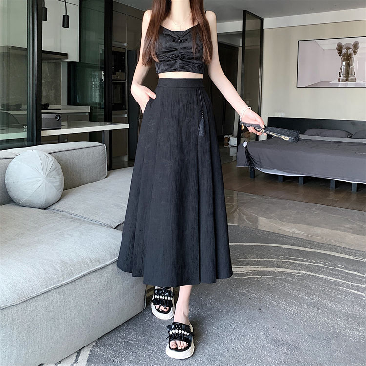 New Chinese-style jacquard skirt 2024, improved horse face skirt, high-waisted, slimming and elegant, pleated A-line skirt, Chinese trend pic 15