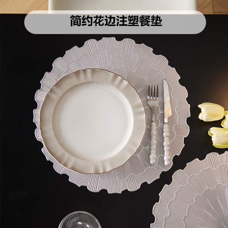 Nordic simple injection-molded placemats, PVC waterproof and oil-proof decorative bowl MATS, hotel party, home heat insulation pads pic 1