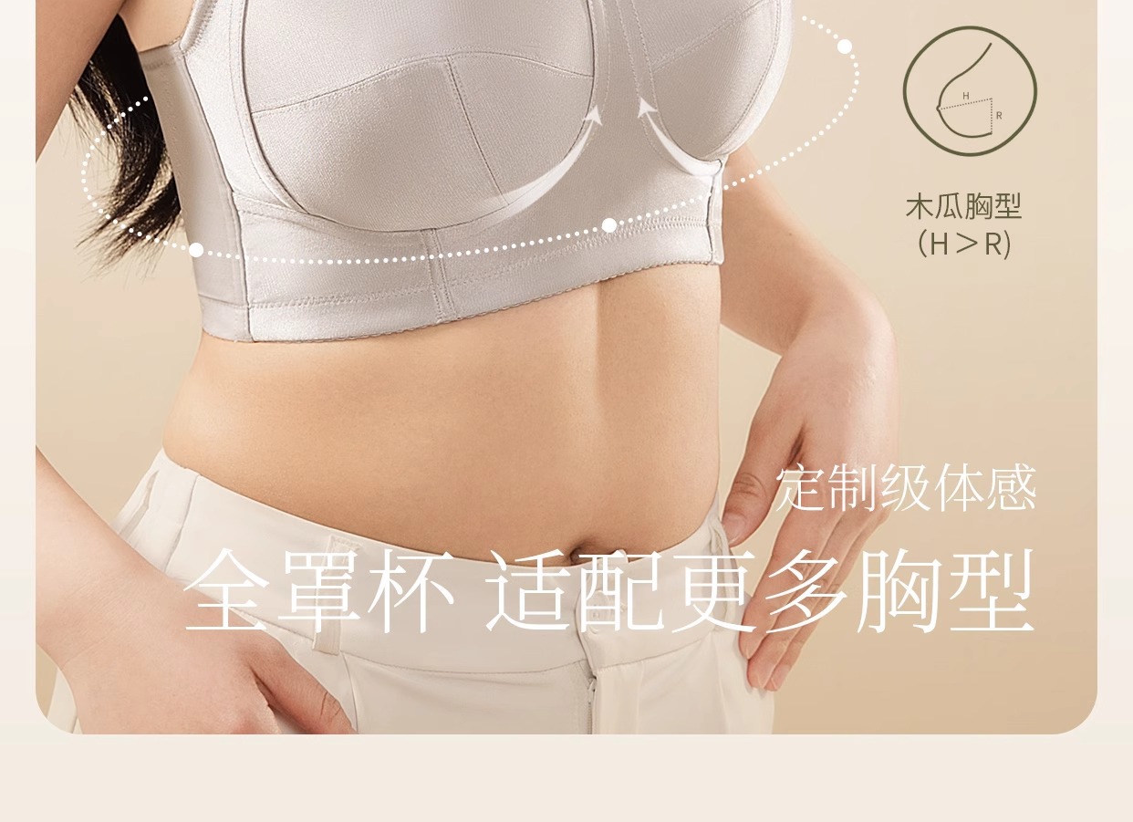 全罩杯大码无痕内衣大胸显小胸调整型收副乳防下垂女薄款矫正文胸详情22