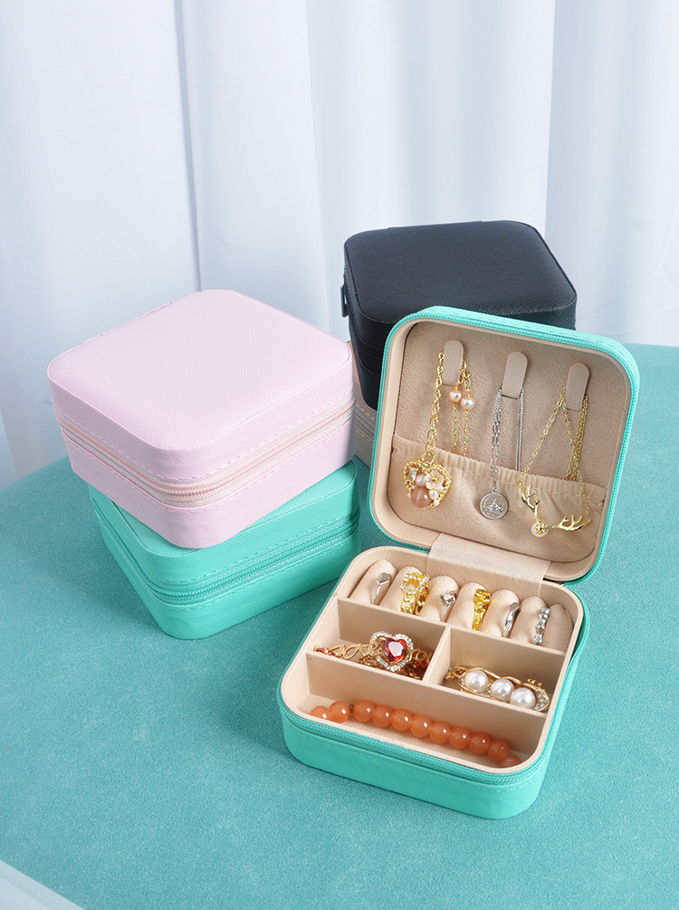 Jewelry box storage box, portable stud earrings, earrings, jewelry, necklace, ring, small, exquisite and mini new style box pic 16