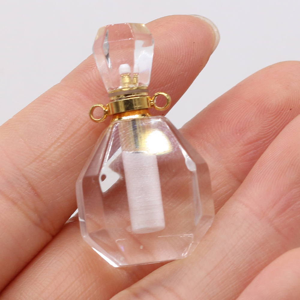 Exquisite natural semi-precious stone perfume bottles, white crystal, various shapes, DIY accessories, fashionable and exquisite wholesale production pic 26