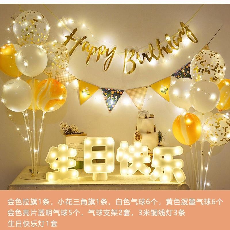 彩灯生日装饰场景布置房间拉旗派对道具用品礼物气球大人男女孩详情8