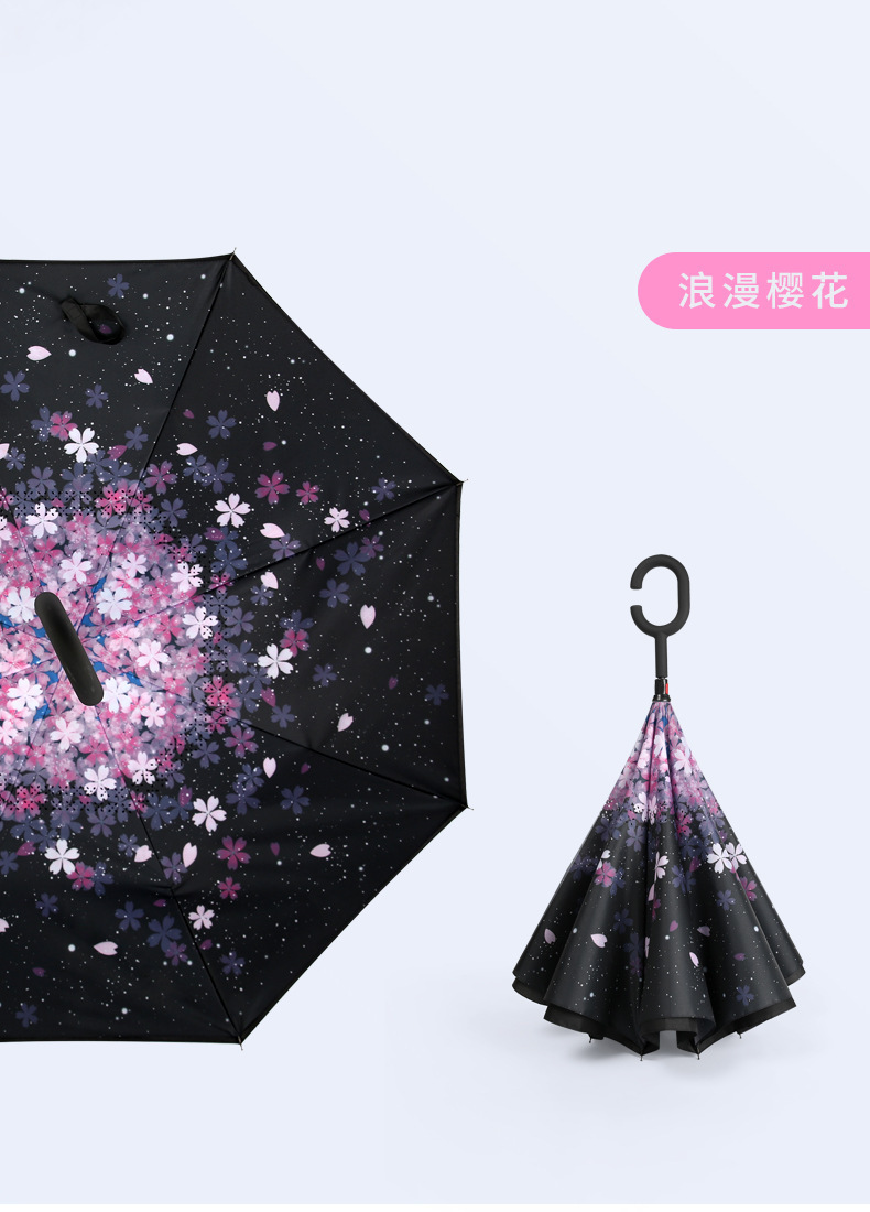 反向伞长柄直杆C型汽车伞车用双人手开反向伞晴雨伞礼品广告伞批详情16