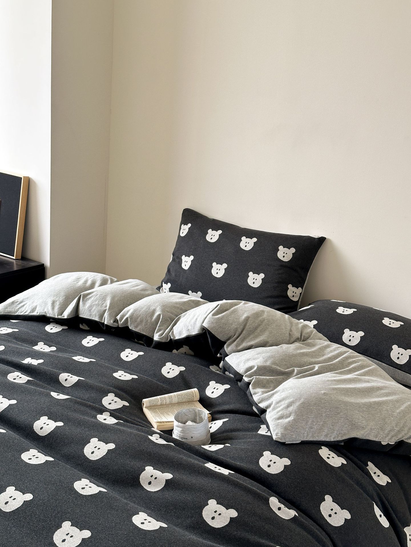 2025 Thickened knitted jacquard Class a all-cotton jacquard knitted cotton four-piece set, Tianzhu cotton Bear Naked Sleeping Quilt cover pic 8