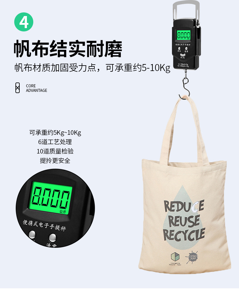 现货帆布袋加厚单肩手提帆布包大容量广告logo棉布购物袋定制批发详情11