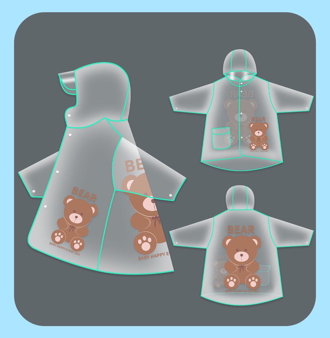 儿童雨衣小女孩男童学生可爱幼儿园宝宝卡通长款雨披带书包一件代详情12