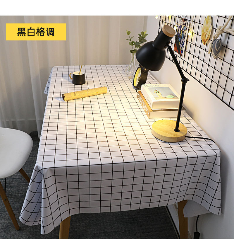 桌布防水防油免洗北欧ins网红学生书桌长方形餐桌台布茶几pvc桌垫详情10