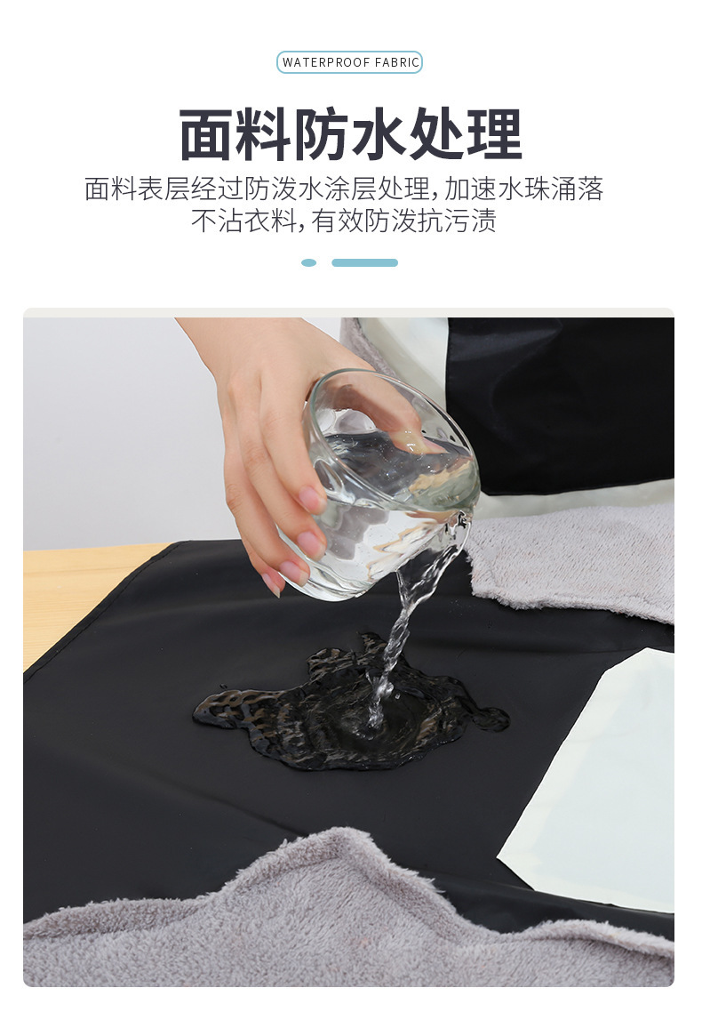 厨房小熊擦手围裙防水防油污挂脖时尚可爱围腰印制logo围裙批发详情12