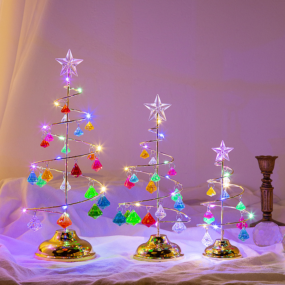 Christmas decorations, gifts, electroplated ironwork trees, LED illuminated crystal Christmas trees, crystal display stands, ornaments, night lights pic 4