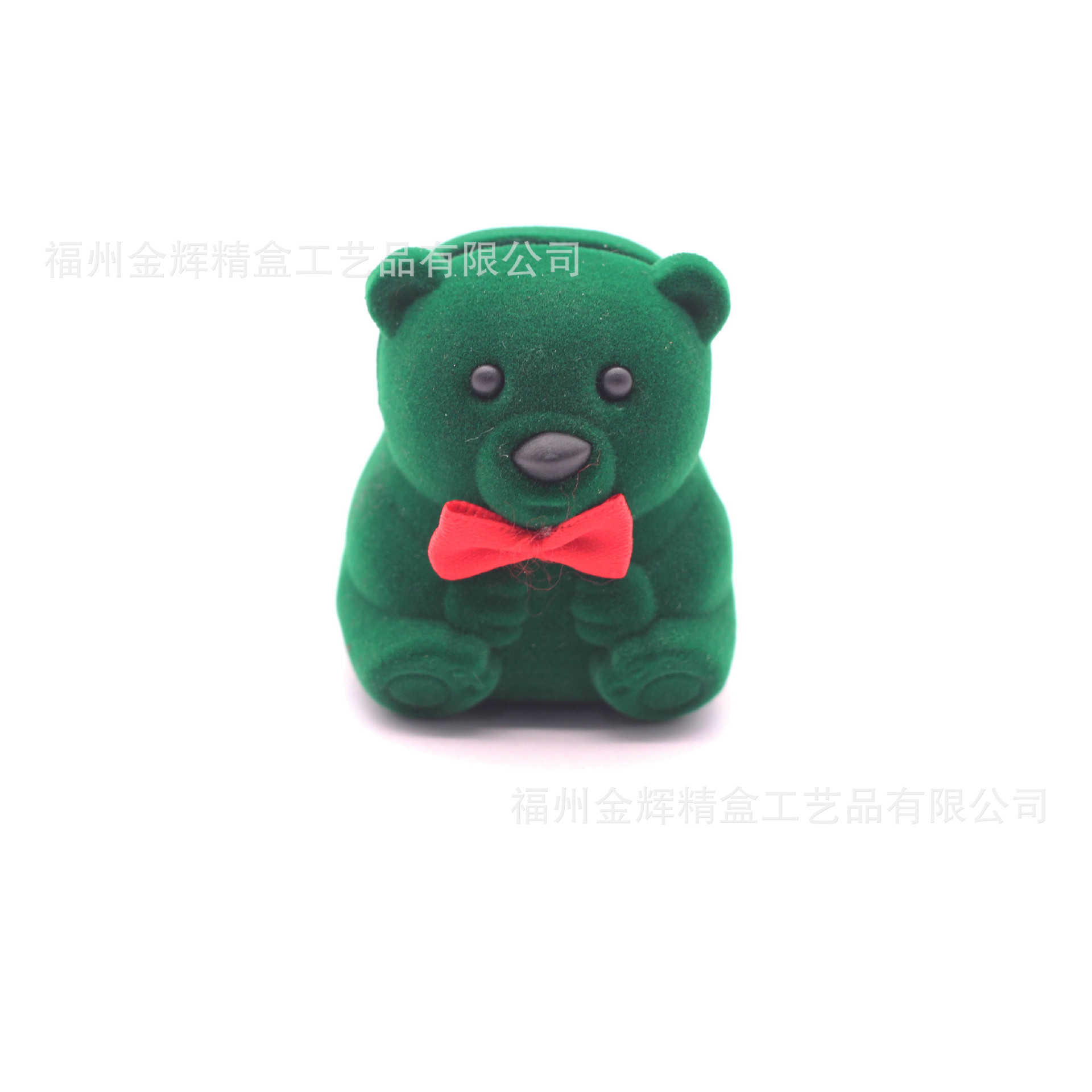 Cute plastic cartoon plush bear ring, pendant, stud and jewelry box in stock pic 8