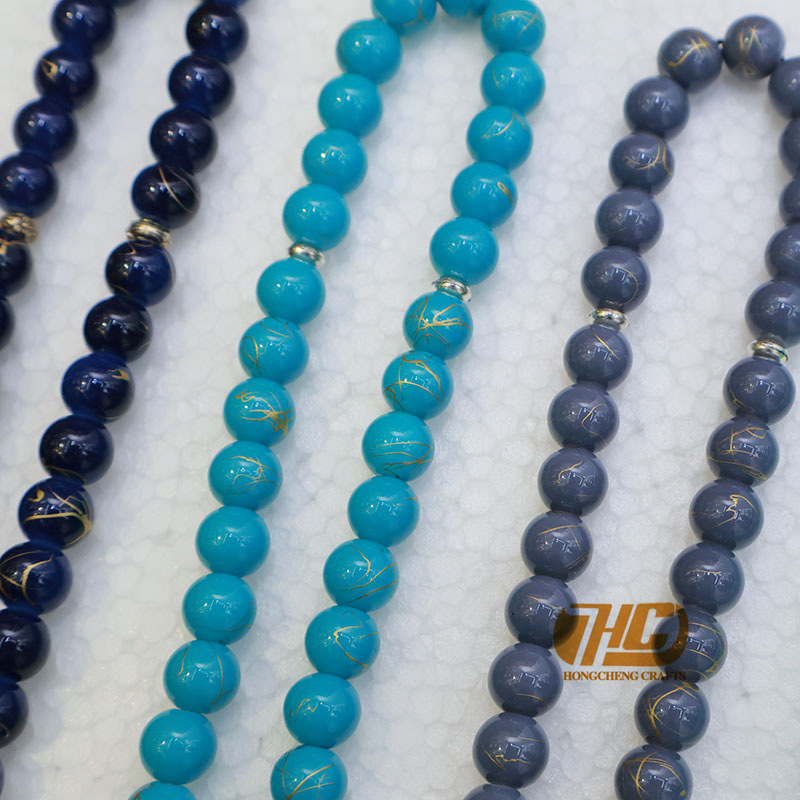 中东 礼拜 手持念珠 树脂 金拉丝纹理 33颗10厘 赞珠 跨境 批发详情3