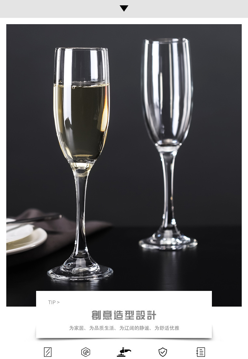 Creative wine cocktail glass, flute tall glass, transparent soda-lime red wine glass, glass sparkling wine glass, champagne glass pic 3