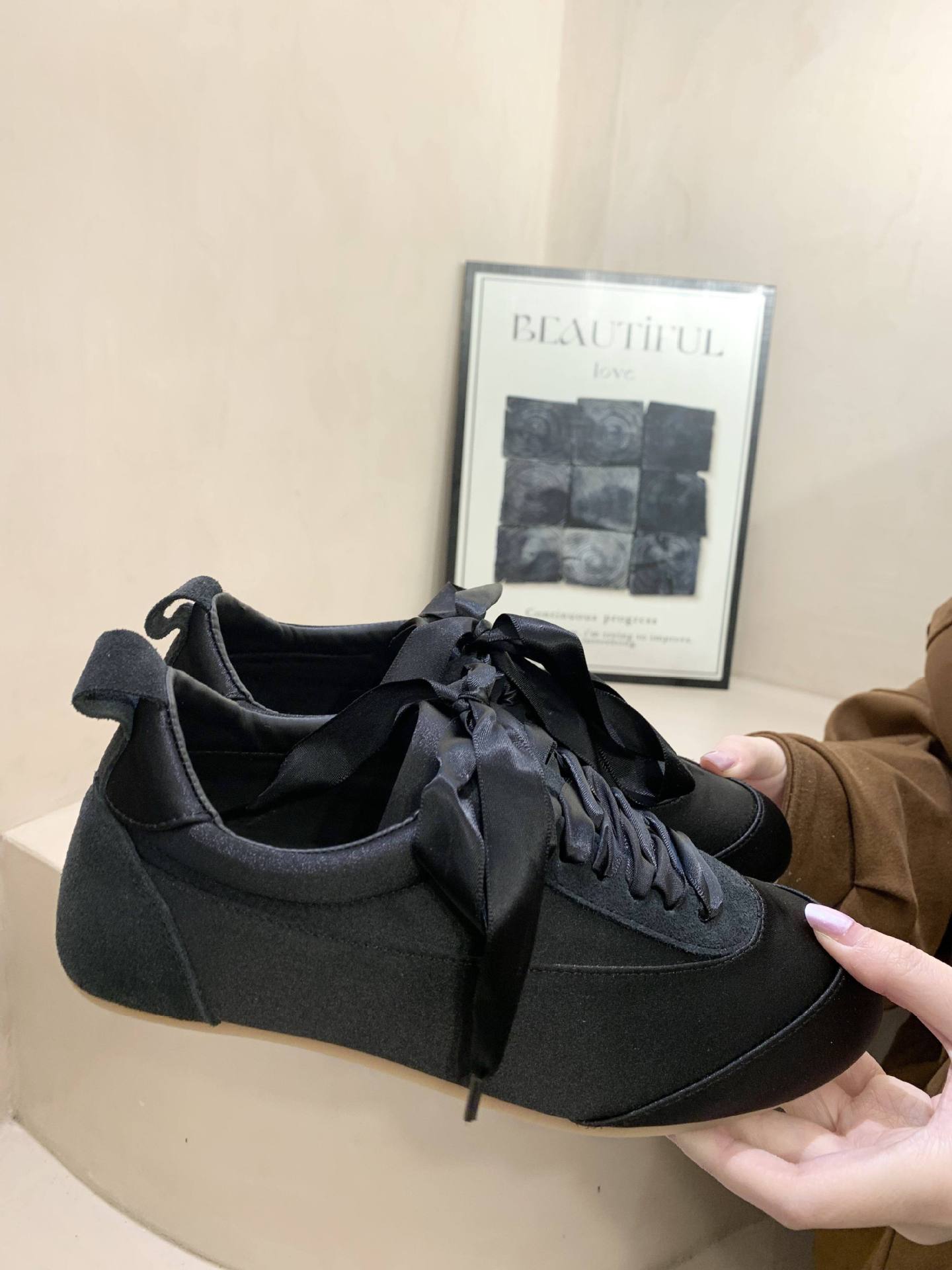 Ballet Satin German Training Shoes for Women 2026 Spring and Autumn New Style, niche design flat fashion casual shoes, pink shoes pic 24