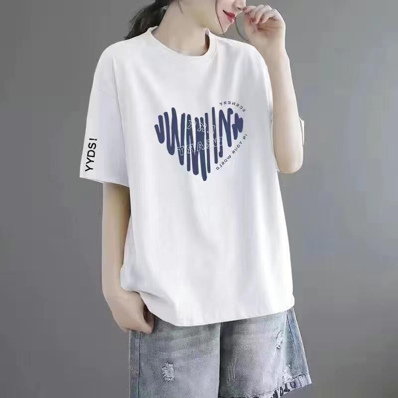 清仓捡漏~尾单大牌剪标专柜撤回外贸大码女装短袖中长款印花t恤女详情10