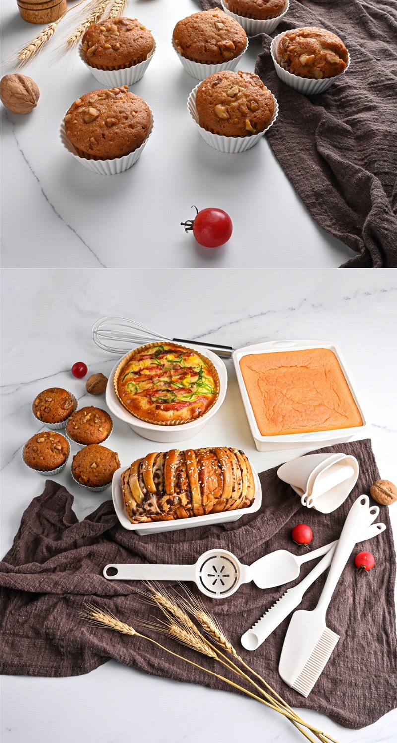 Accesorios de bebé molde molde de silicona cross border cake set 22 piezas juego de hornear copa muffin plato de tostadas raspador cepillo de aceite batidor baby care pic 23