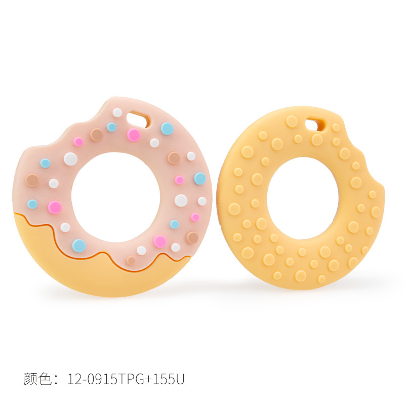 婴童 新品甜甜圈牙胶婴儿磨牙棒可水煮食品级硅胶饼干宝宝牙胶母婴用品详情14