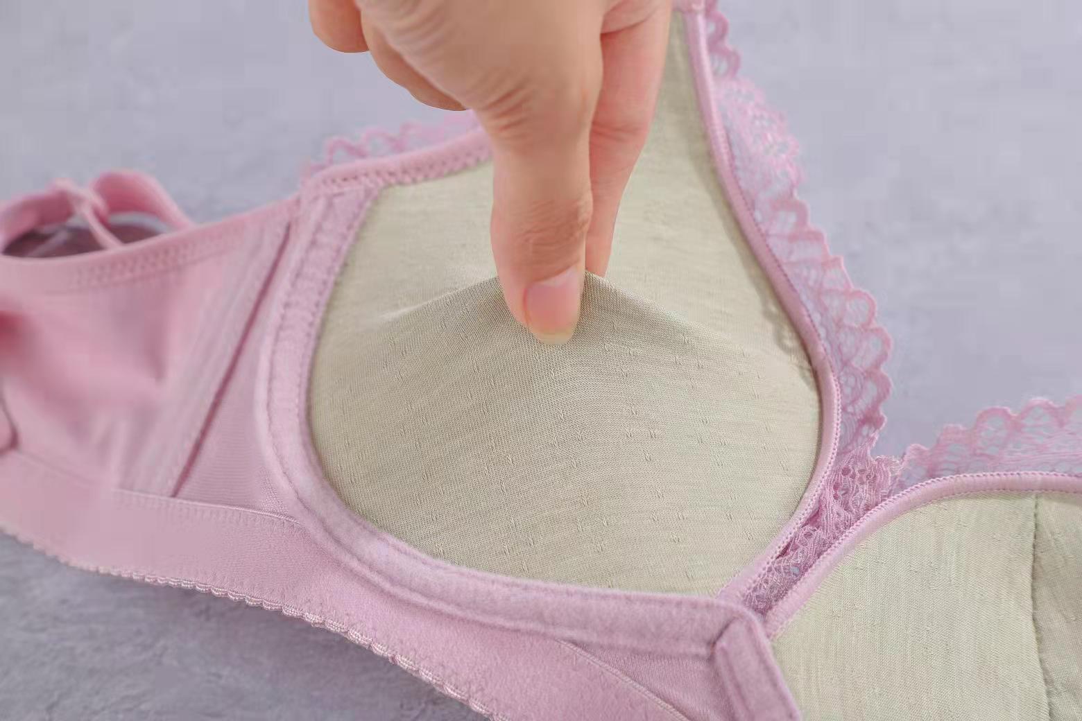 Cross-border export lace bras without steel loops, medium thick cup copper fiber lining, small breasts, gathering anti-sagging three-breasted underwear pic 15