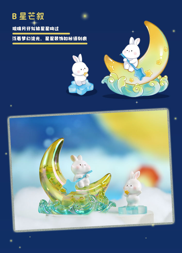 Moon Rabbit Dream Small Lamp Ornament, creative design for home living room desktop, resin handicraft gift, gift ornament pic 4