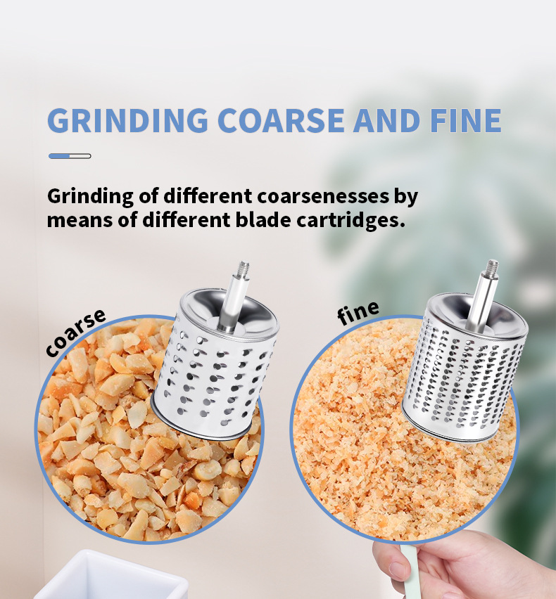 Cross-border Amazon hand-cranked peanut grinder, cheese shred, nut grinder, multi-functional drum grinder pic 9