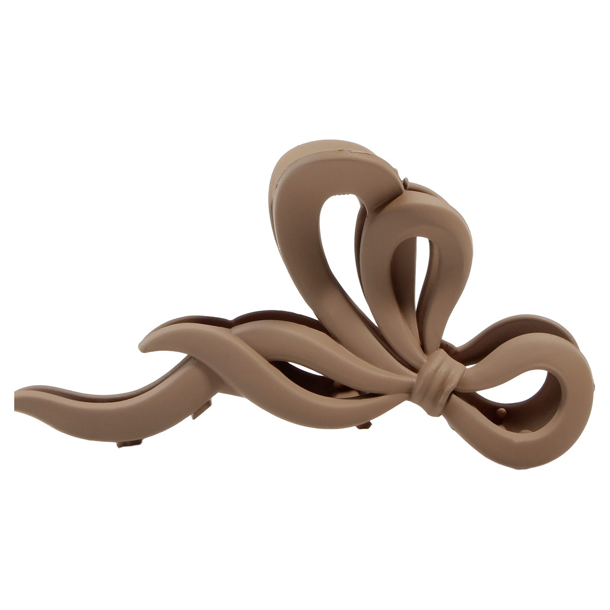 The new, popular Korean-style large shark clip hair accessory is a high-end, matte coffee-colored ribbon clip pic 8