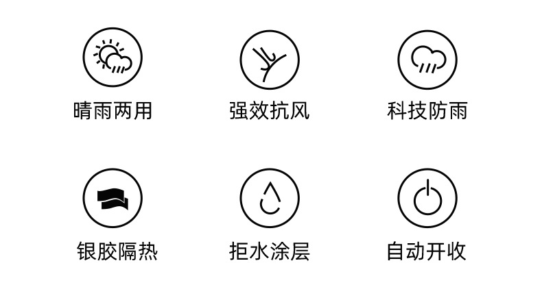 日系超轻三折全自动6骨晴雨两用伞遮阳钛银防晒太阳礼品广告伞详情3