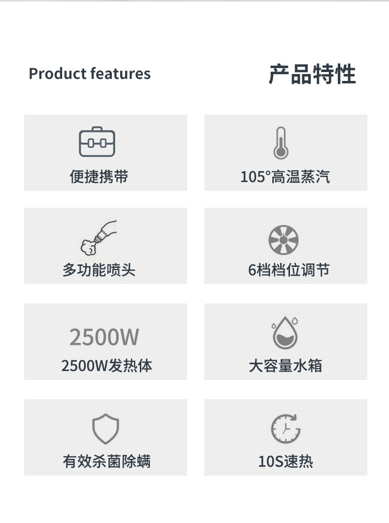 高压高温蒸汽清洗机小型家用空调厨房油烟机速热式清洁机跨境批发详情2