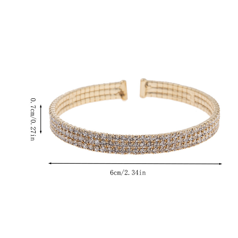 European and American cross-border factory direct sales 15-row full diamond open bracelet, exaggerated and trendy, perfect for balls, banquets, parties and gatherings pic 4