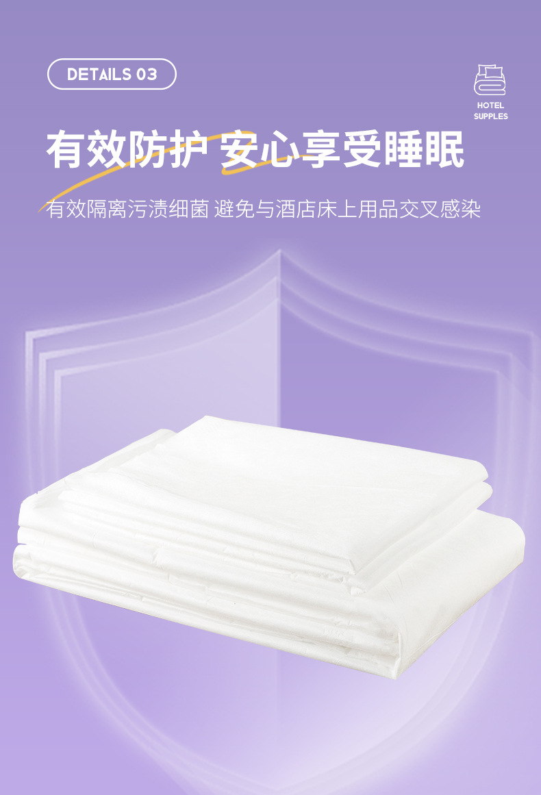 Disposable bed sheets, quilt covers and pillowcases, four-piece set, essential for business trips and travel, hotel and business travelers, dirty bedding, four items pic 5