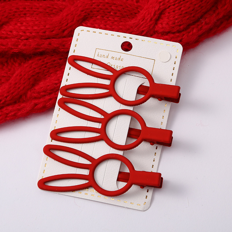 韩国网红发饰 经典红色鸭嘴夹 时尚百搭刘海碎发边夹 发卡可批发 发夹潮流款详情16