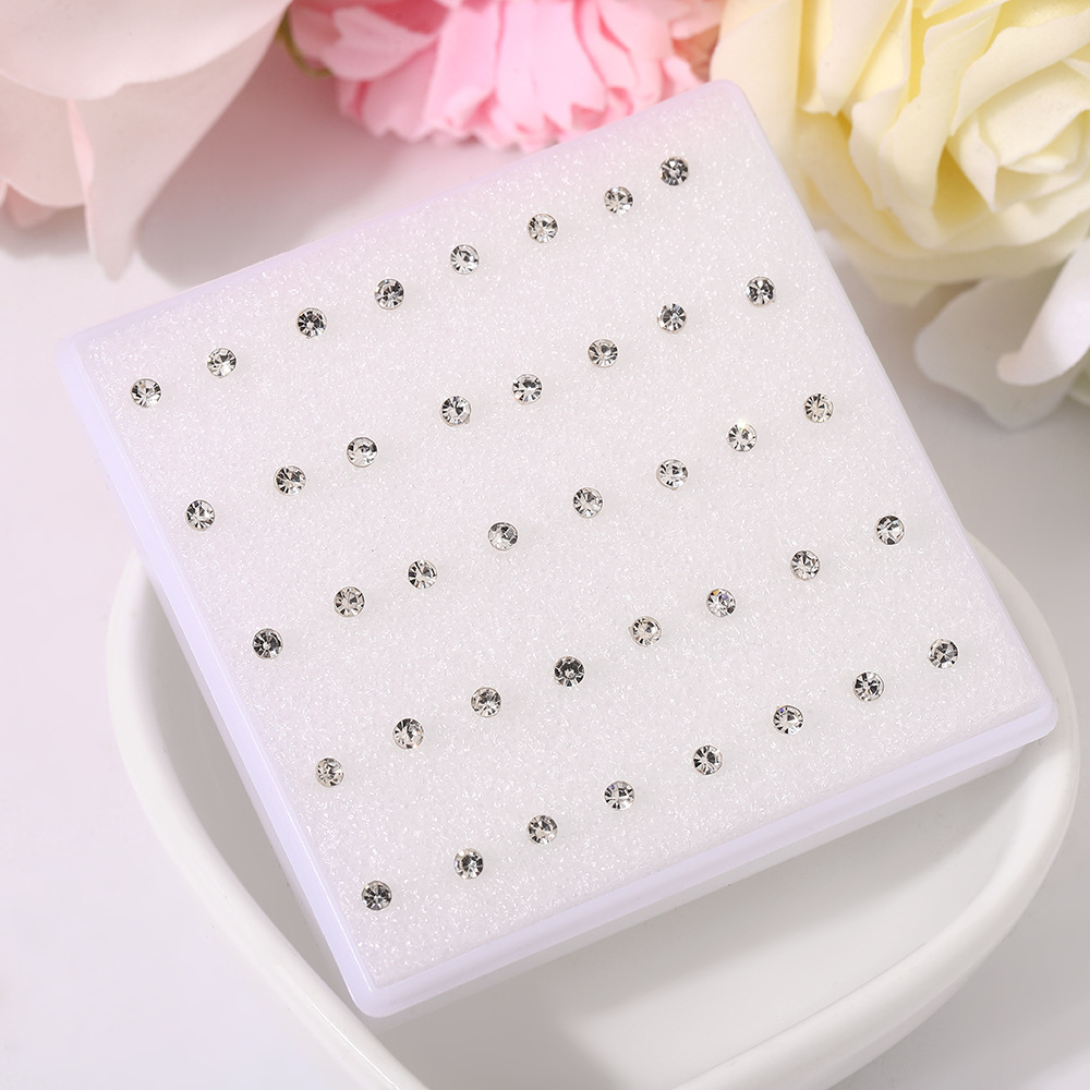 Korean-style colored resin ear studs, niche and high-end plastic earrings, fashionable rhinestone ear stud set, PDD ear bone studs pic 9