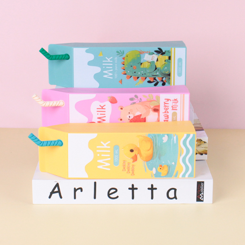 创意高颜值简约牛奶零食卡通笔袋大容量便携小学生文具盒收纳袋详情3