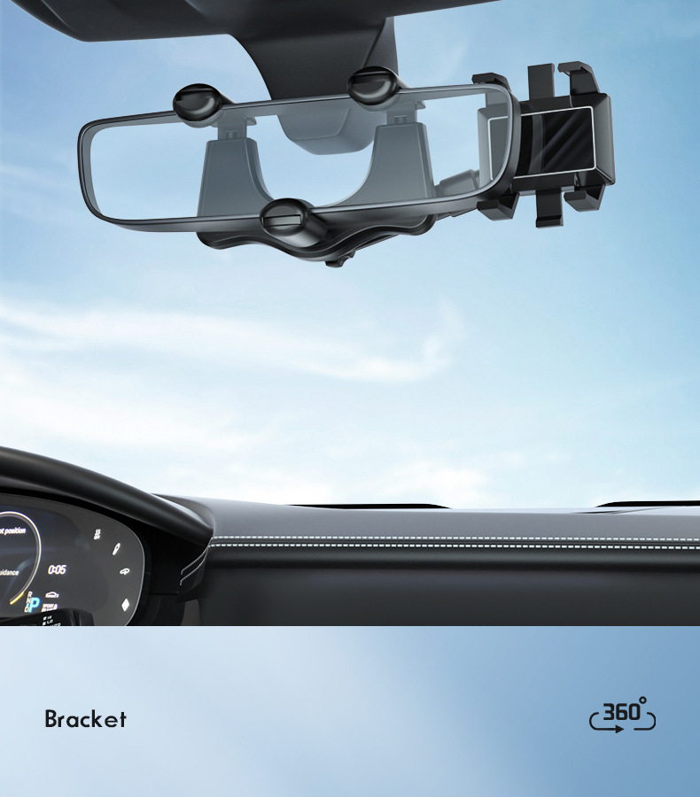 Car mobile phone stand, car rearview mirror stand, multi-functional 360° mobile phone stand, original automotive supplies wholesale pic 9