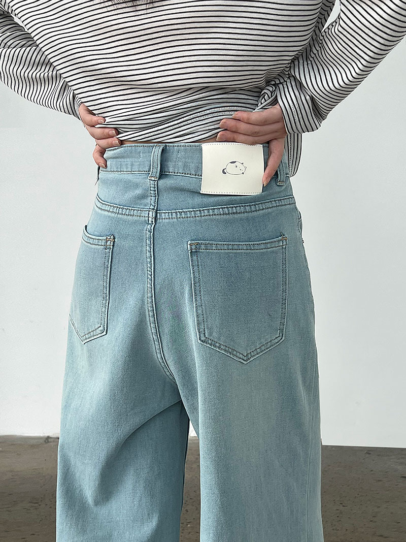 Luxi American 9-inch slightly flared jeans for women, 2025 Summer New style casual loose wide-leg pants with a drape, 68326 pic 34