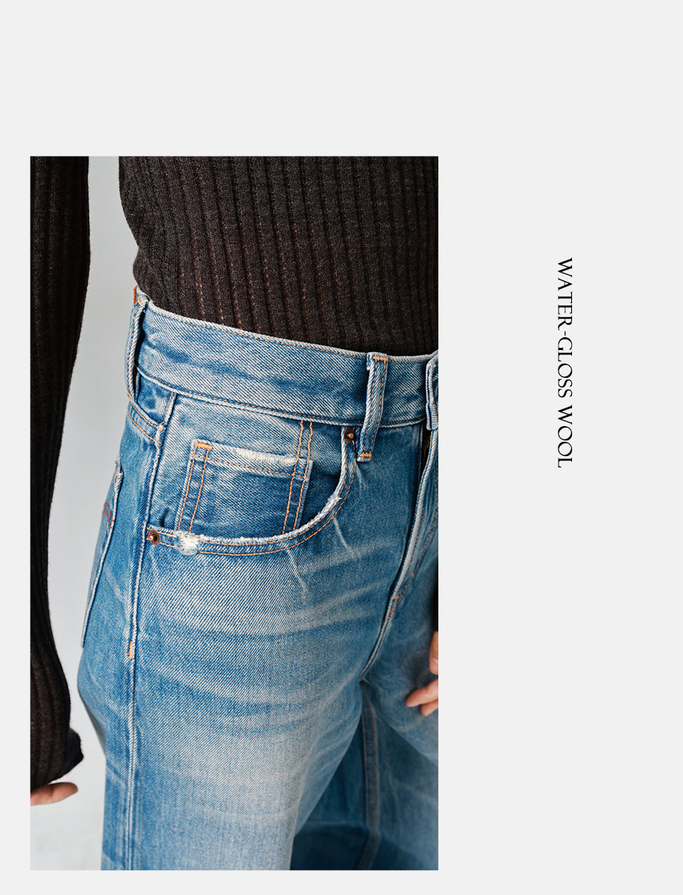 Washed denim/high-waisted jeans for women, loose, wide-leg straight-leg pants with a laid-back and relaxed look, new Spring 26 style, slimming pic 13