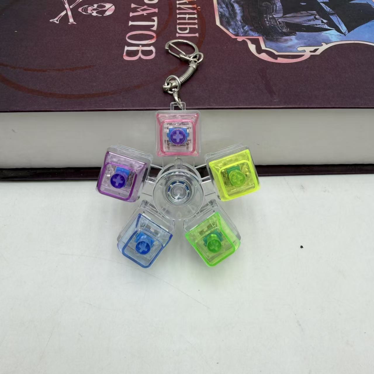 跨境按键陀螺键减压按键机械轴玩具创意按键发光电子键盘详情5