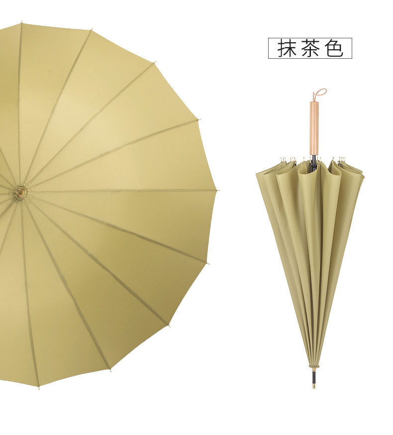 火拼爆款长柄16骨雨伞自动伞加固简约小清新木柄晴雨伞广告伞定制详情59