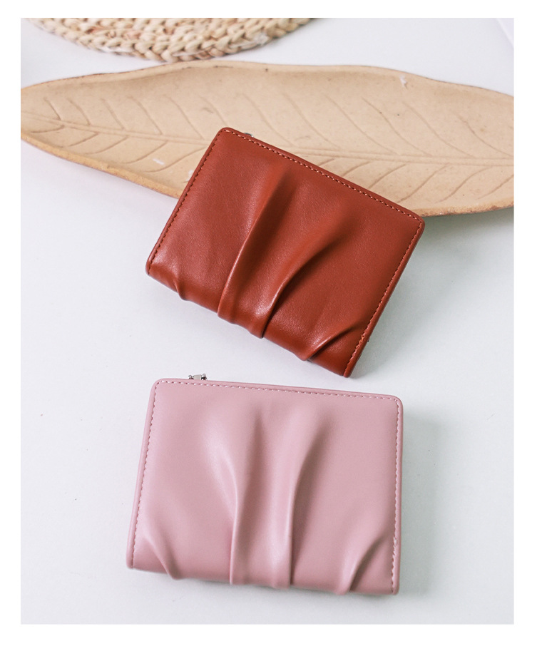 外贸热卖褶皱感女式短款钱包精致小巧网红零钱包百搭卡包学生钱夹详情16
