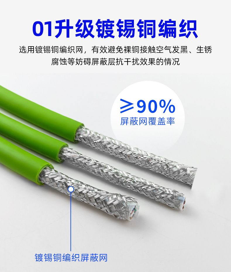 TRVVSP高柔性拖链电缆双绞屏蔽4 6 8 10 12 16芯*0.3伺服编码器线详情5