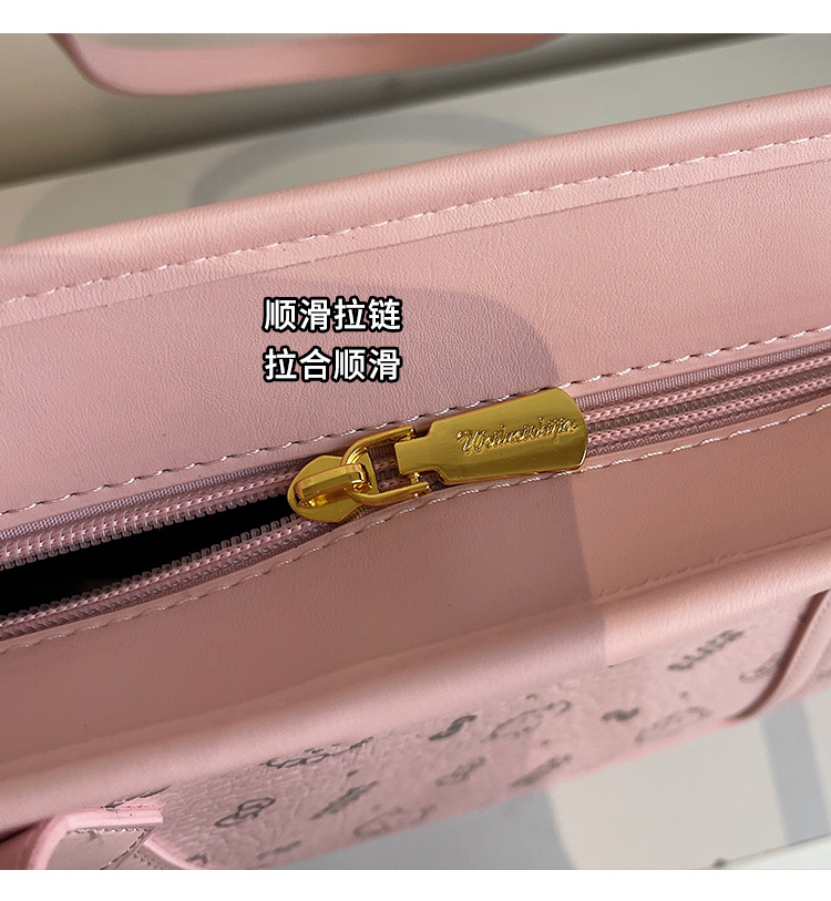 新款2025时尚印花PU复古托特包潮流个性女包日常简约单肩包手提包详情8