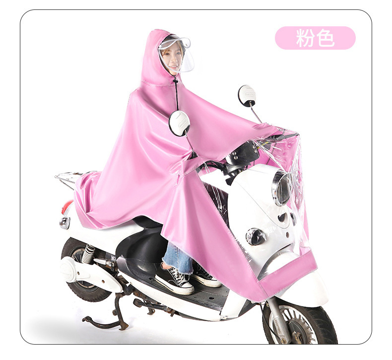 Wholesale of thick, lengthened, large double-person, fashionable rainproof electric bike raincoats for both men and women pic 15