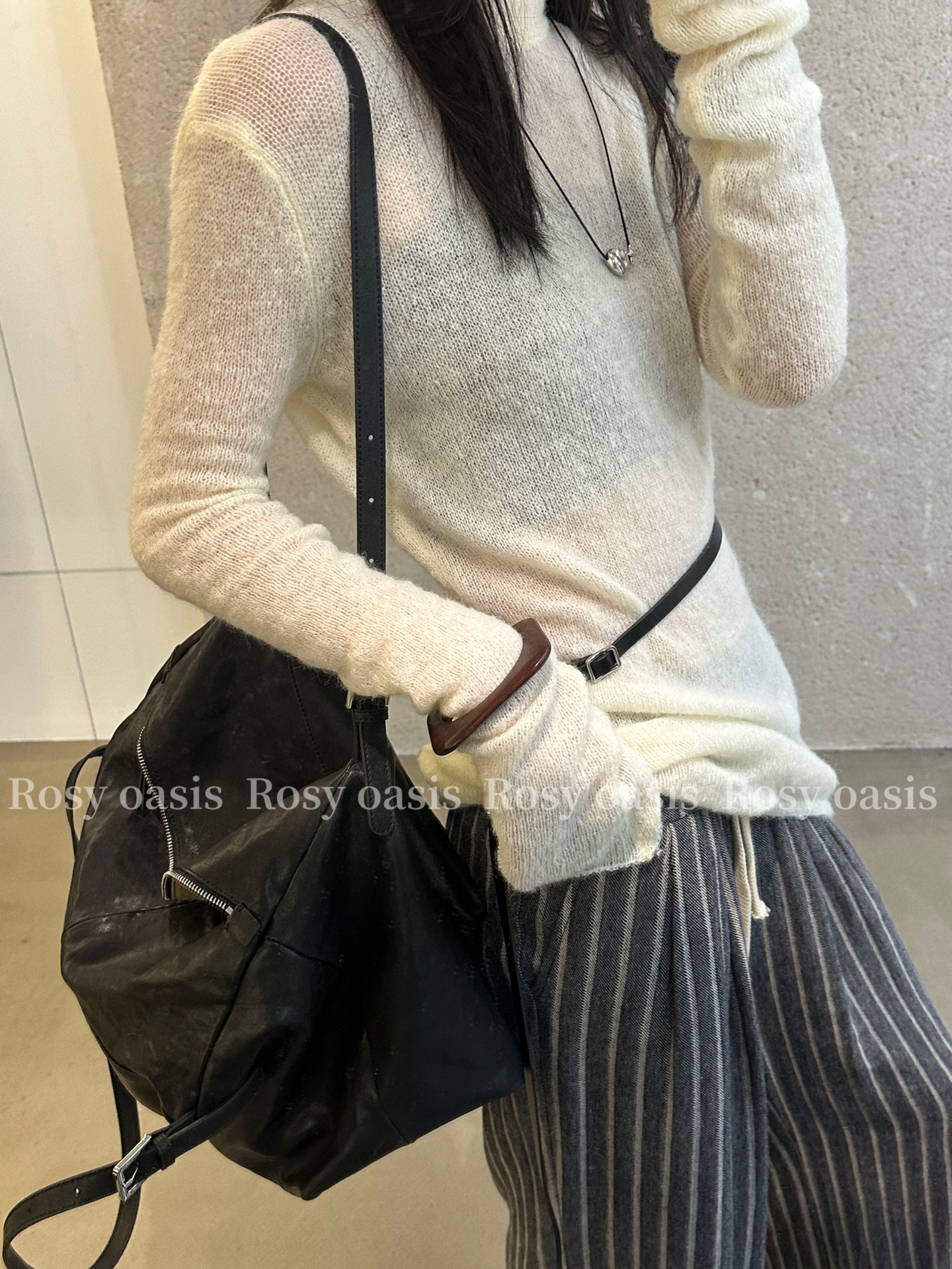 超薄羊毛修身打底衫~2024新款安静灰秋冬百搭混纺显瘦毛衣女5S20详情17