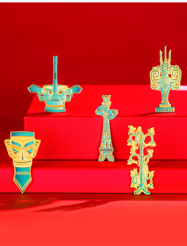 Sanxingdui Cultural and creative decorative items, new refrigerator stickers, souvenirs, magnetic stickers, bronze standing figures, New Year decorative gifts pic 11