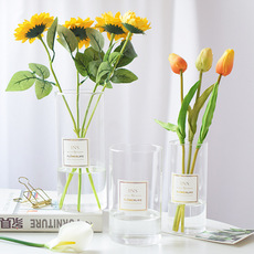 Creative European-style glass vases, transparent hydroponic bottles, flower arrangement vases, living room ornaments, fresh and colorful origami vases pic 3