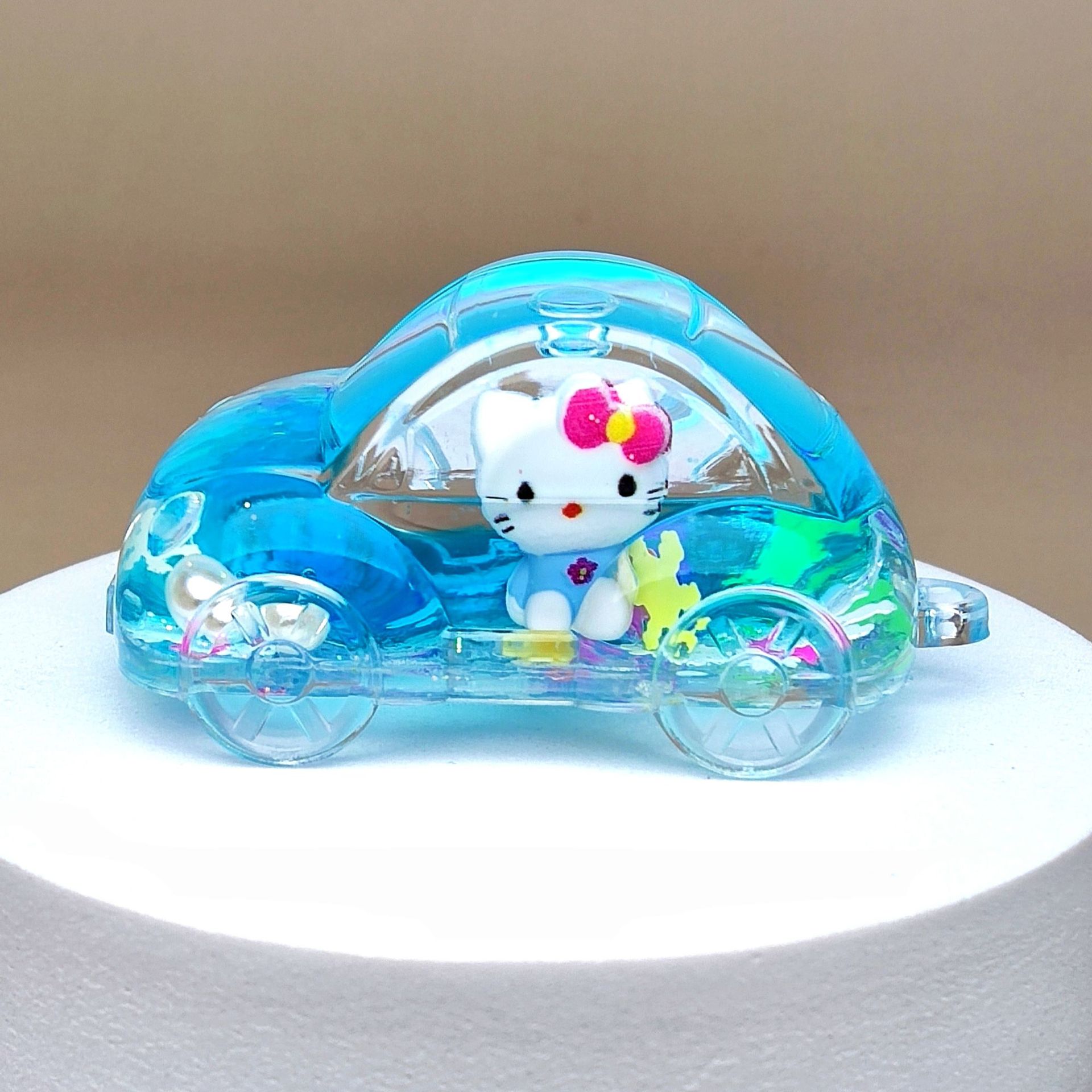 创意亚克力入油流沙瓶爆款DIY卡通猫汽车钥匙扣汽车配饰摆件饰品详情6