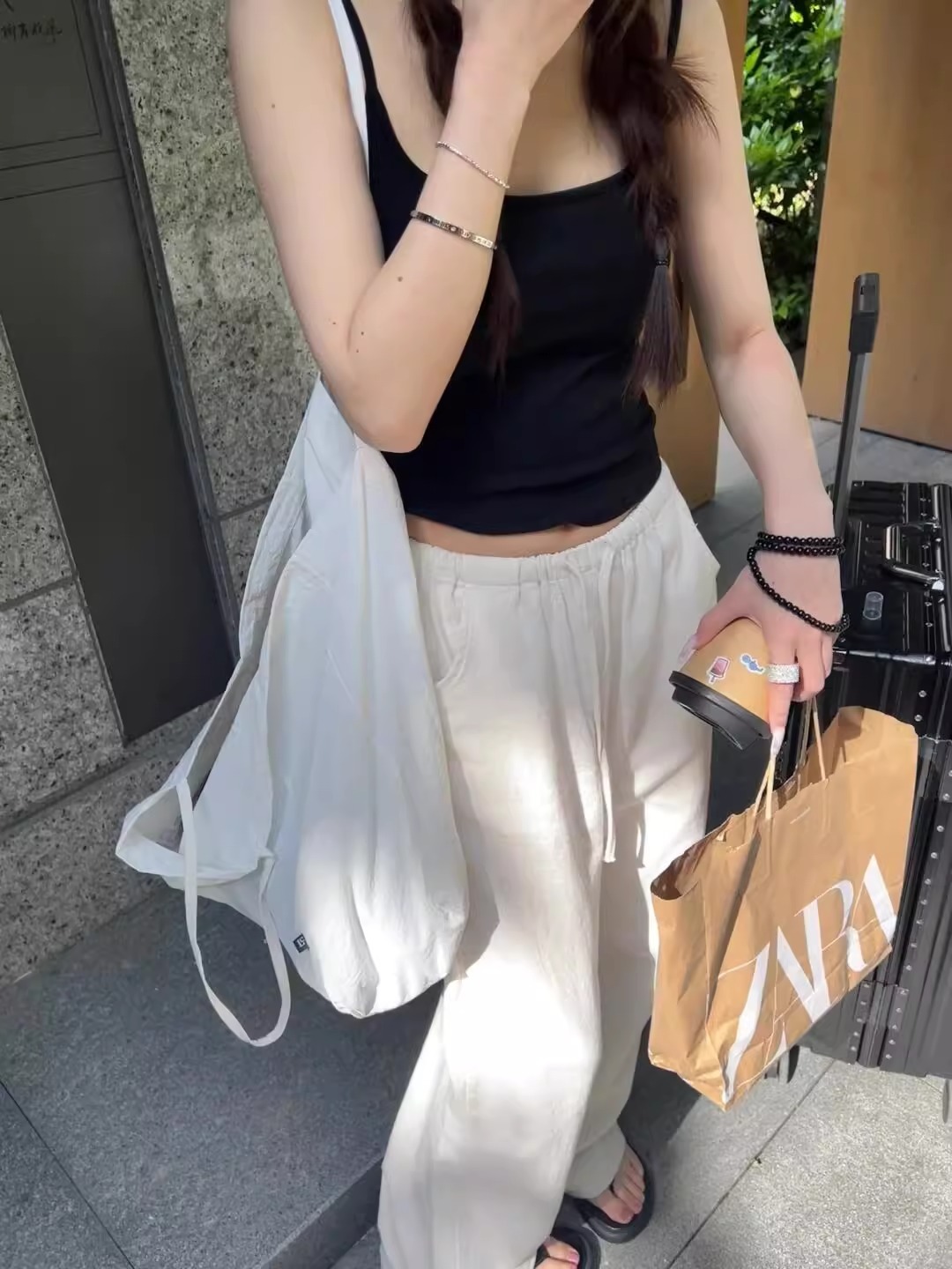 亚麻阔腿裤女夏薄款高腰垂感宽松显瘦拖地休闲裤窄版冰丝直筒长裤详情20