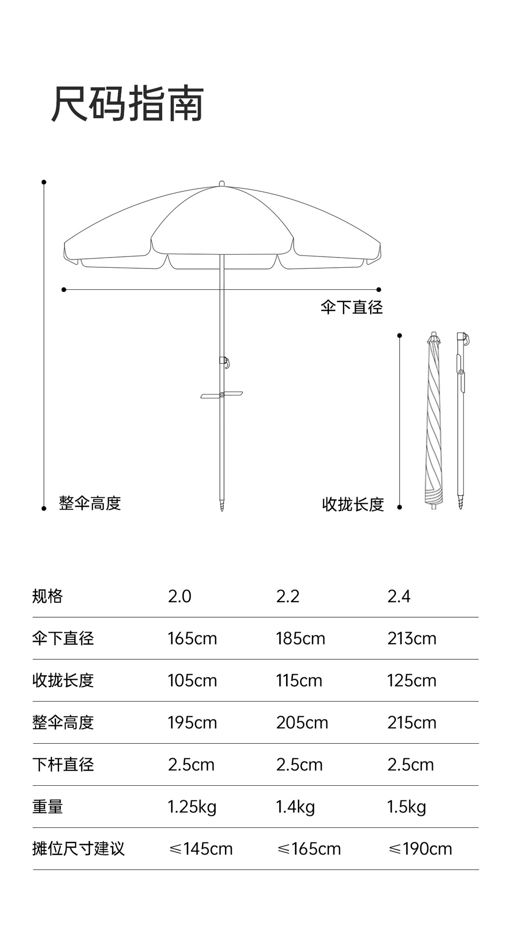 【沙滩伞】带地插儿童户外防晒伞遮阳太阳伞摆摊商用折叠防晒雨伞详情4