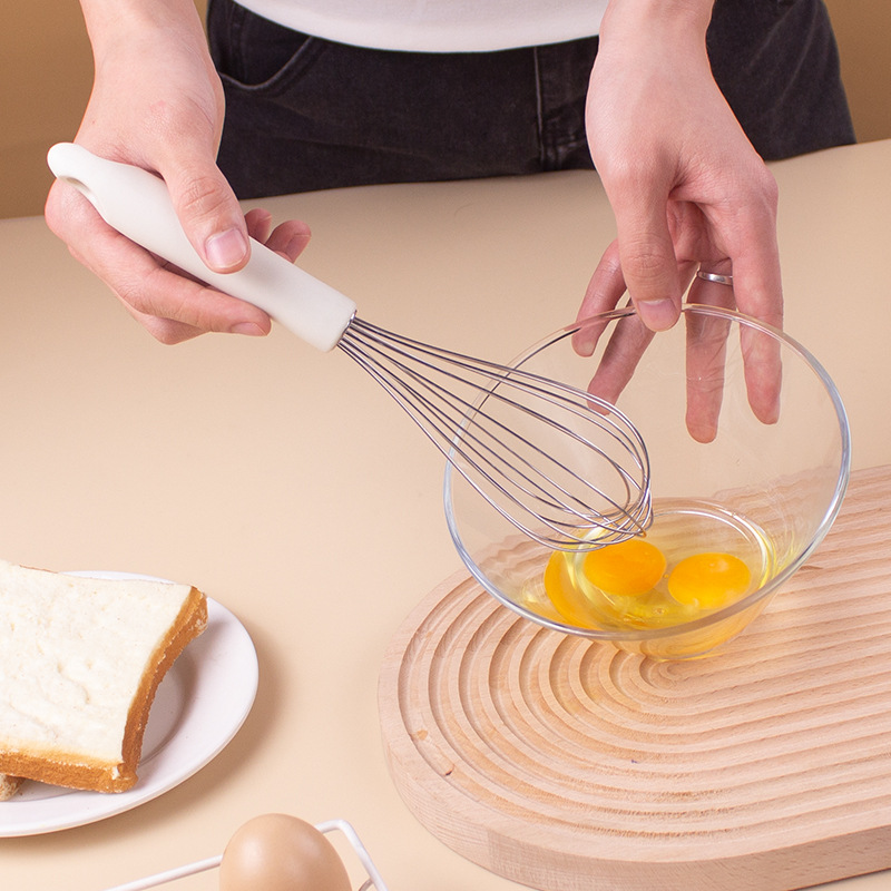 Manual egg beater with PP handle, egg stirrer, hand-held silicone stainless steel milk mixer, kitchen baking tool, hand-cranked pic 13