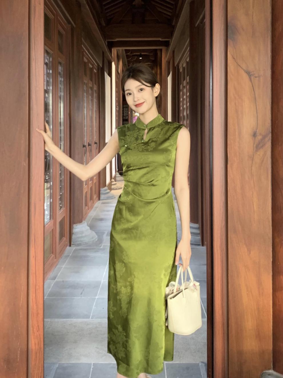 伊茉夏怜语~新中式高端女装连衣裙2024夏季高级感改良女装旗袍裙详情8